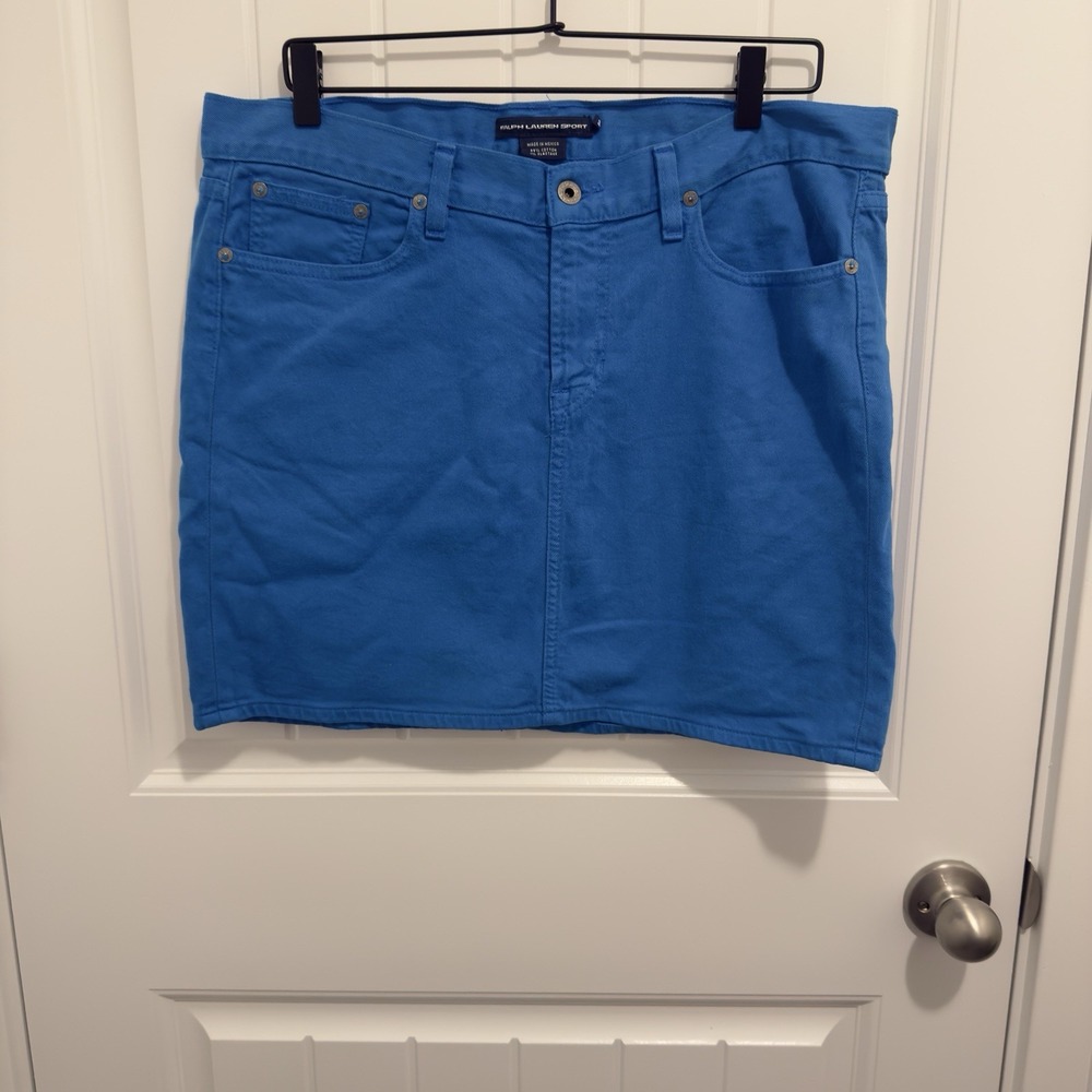 Ralph Lauren Sport Women's Bright Blue Mini Jean Skirt Size 32